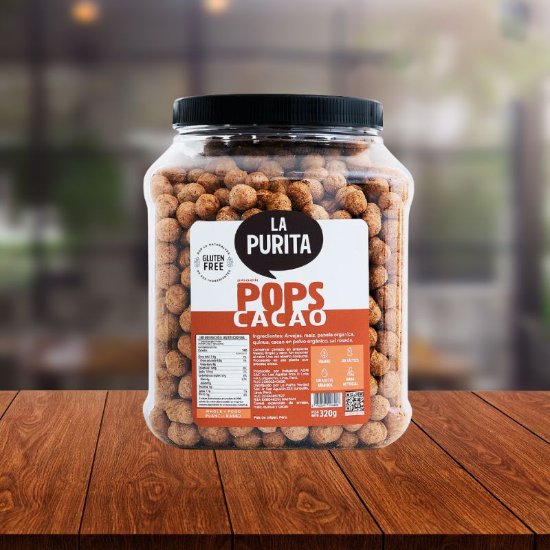 Cereal pops cacao 350gr - La Purita
