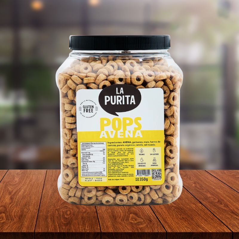 Cereal pops avena 350gr - La Purita