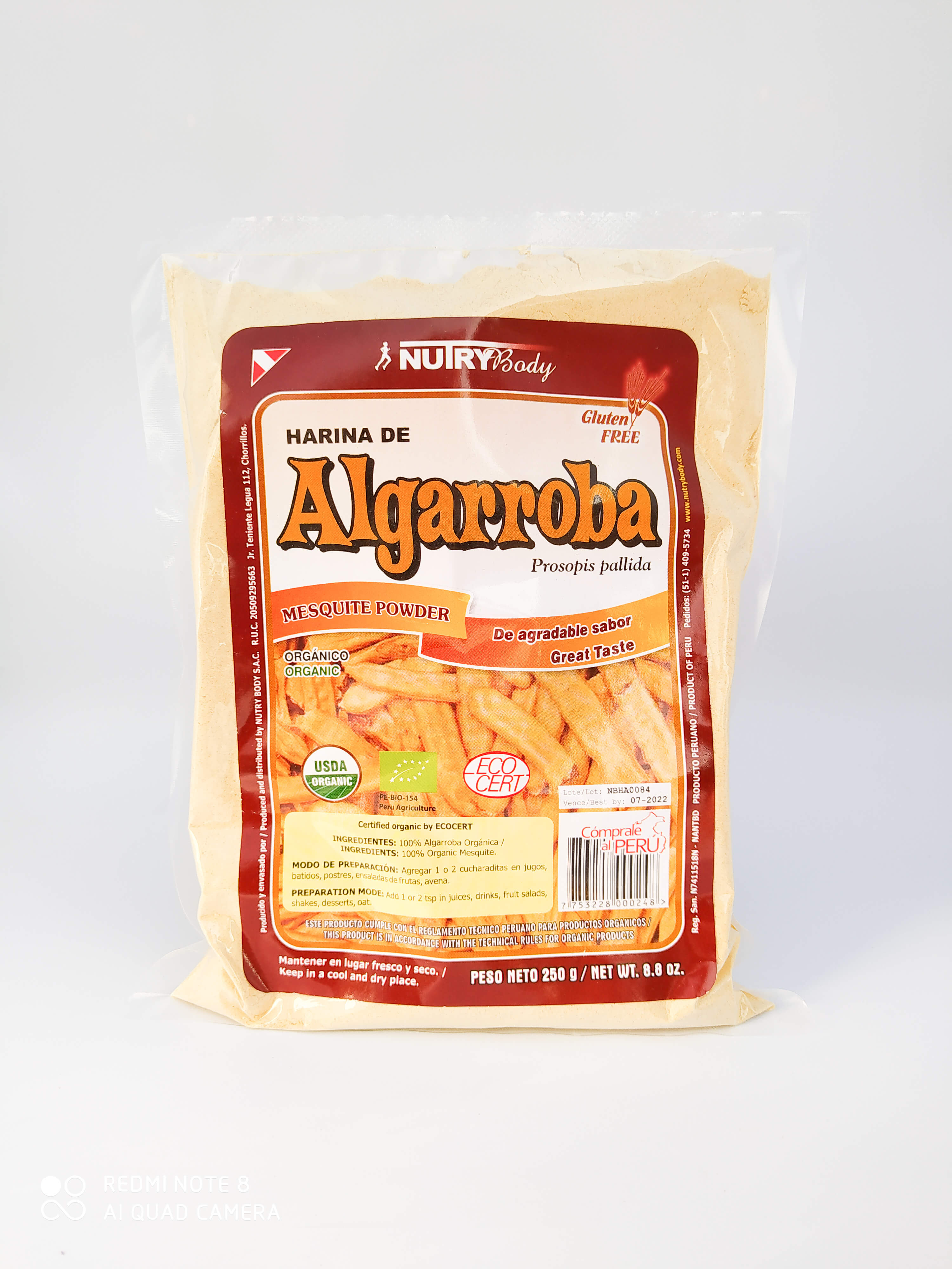 HARINA ALGARROBO 250 GR - NUTRY BODY