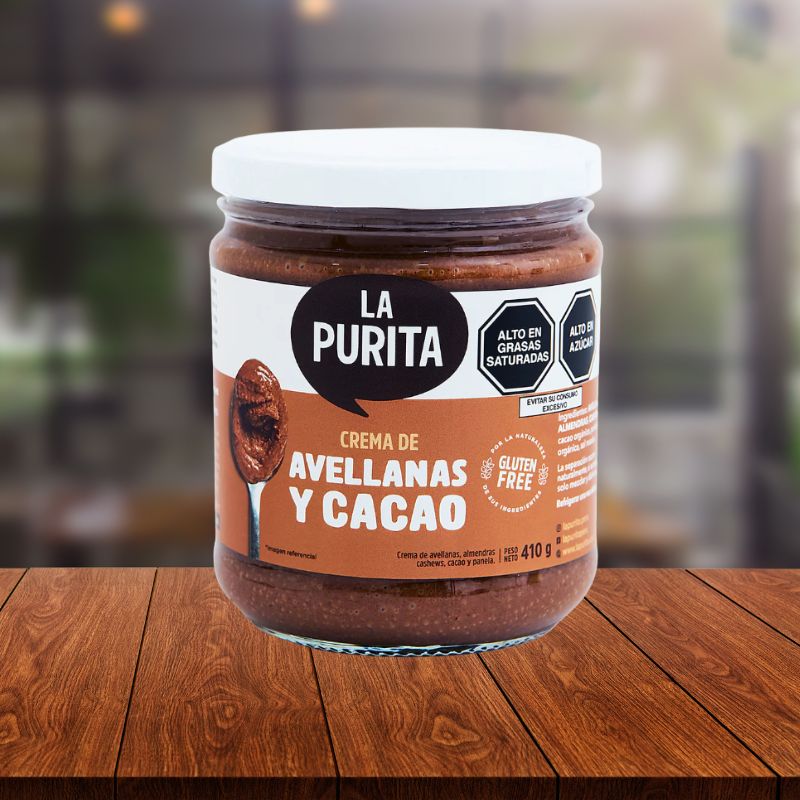 Crema de avellanas y cacao 410gr - La purita